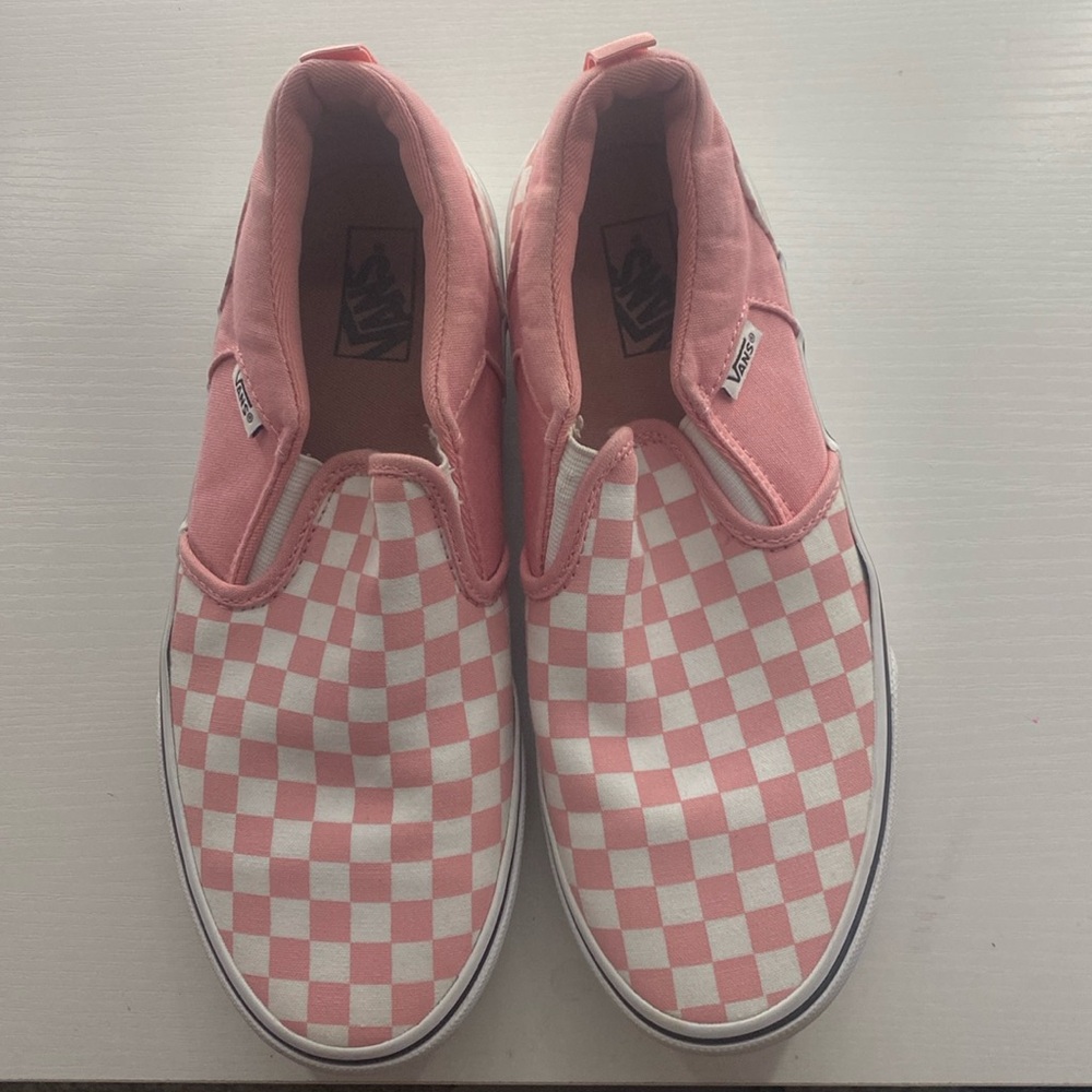 Pink checkered vans